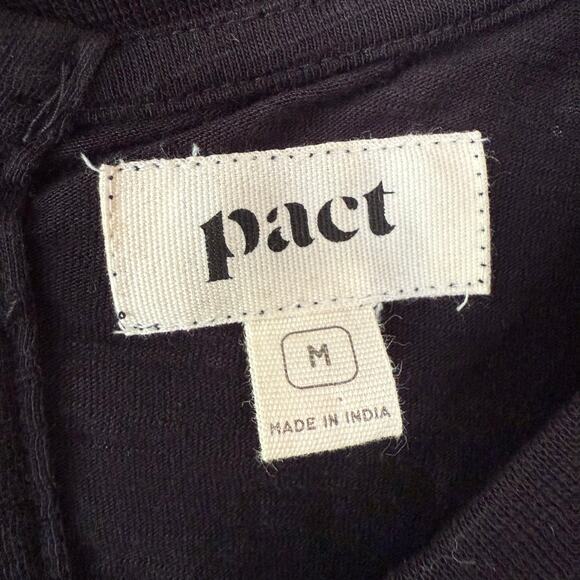 Pact NWT Relaxed Slub Muscle Tee Jumpsuit Jogger Black Sz Med Organic Cotton Eco - Picture 7 of 15